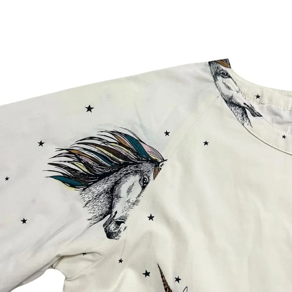 NEW Pink Chicken 12Y Unicorn Print Olive Dress